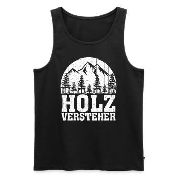 Holzversteher Chainsaw Retro Forest Woodworker - Männer Premium Bio Tank Top - Schwarz - Vorne - Michal (187cm)