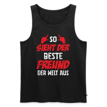 So Sieht Der Beste Freund Der Welt Aus - Männer Premium Bio Tank Top - Schwarz - Vorne - Michal (187cm)