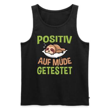 Positiv Auf Müde Getestet - Männer Premium Bio Tank Top - Schwarz - Vorne - AI Model Male 178 light (178cm)