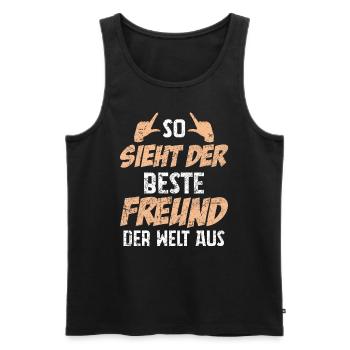 So Sieht Der Beste Freund Der Welt Aus - Männer Premium Bio Tank Top - Schwarz - Vorne - Michal (187cm)