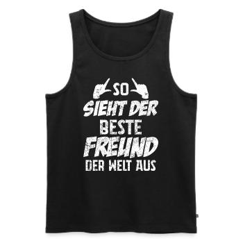 So Sieht Der Beste Freund Der Welt Aus - Männer Premium Bio Tank Top - Schwarz - Vorne - Michal (187cm)