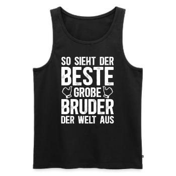So Sieht Der Beste Große Bruder Der Welt Aus - Männer Premium Bio Tank Top - Schwarz - Vorne - Michal (187cm)
