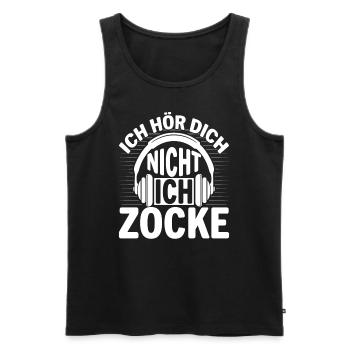 Ich Hör Dich Nicht Ich Zocke - Männer Premium Bio Tank Top - Schwarz - Vorne - Michal (187cm)