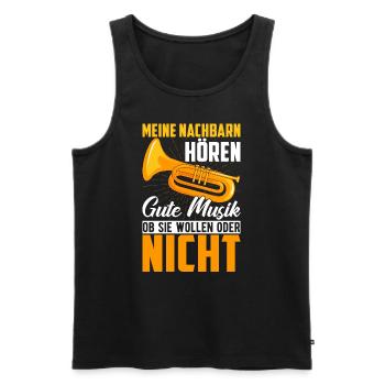Trumpet Meine Neighbours Hörern Musik Trumpeter - Männer Premium Bio Tank Top - Schwarz - Vorne - Michal (187cm)