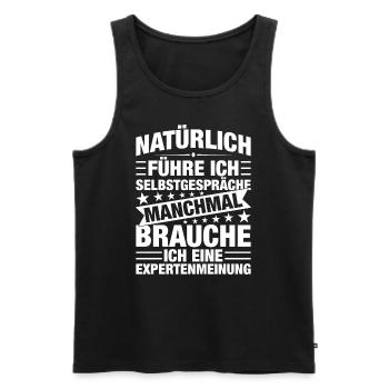 Natürlich Führe Ich Selbstpräche - Männer Premium Bio Tank Top - Schwarz - Vorne - AI Model Male 178 light (178cm)