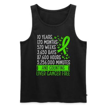 10 Years Liver Cancer Free Ribbon Movement - Männer Premium Bio Tank Top - Schwarz - Vorne - Michal (187cm)