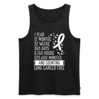 1 Year Lung Cancer Free Ribbon Movement - Männer Premium Bio Tank Top - Schwarz - Vorne - Michal (187cm)