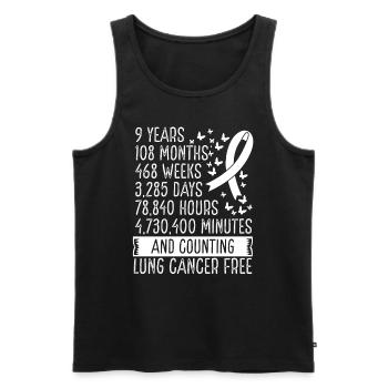 9 Years Lung Cancer Free Ribbon Movement - Männer Premium Bio Tank Top - Schwarz - Vorne - Michal (187cm)