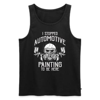Car Painter I stopped Automotive to be here - Männer Premium Bio Tank Top - Schwarz - Vorne - Michal (187cm)