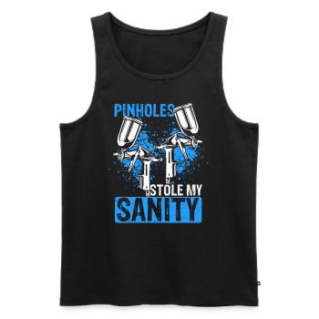 Car Painter Pinholes stole my Sanity Sprayer - Men's Premium Organic Tank Top - black - Front - AI Model Male 178 light (178cm)