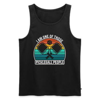 Joueur de pickleball, je fais partie de ces gens qui pagaient - Débardeur bio Premium Homme - noir - Devant - Michal (187cm)