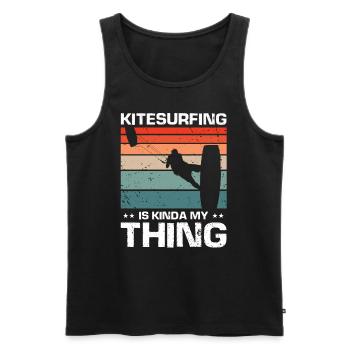 Le kitesurf c'est un peu mon truc Kite Kiteboarder - Débardeur bio Premium Homme - noir - Devant - AI Model Male 178 light (178cm)