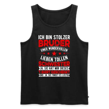 Funny Brother Sister Birthday Christmas Gift Idea - Männer Premium Bio Tank Top - Schwarz - Vorne - Michal (187cm)