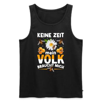 Keine Zeit Mein Volk Braucht Mich - Männer Premium Bio Tank Top - Schwarz - Vorne - Michal (187cm)