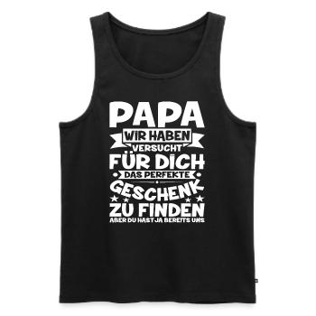 Perfektes Geschenk Für Deinen Papa - Männer Premium Bio Tank Top - Schwarz - Vorne - Michal (187cm)