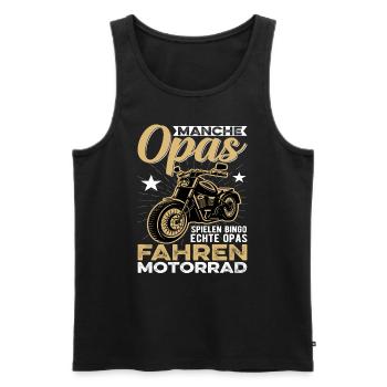 Motorradgeschenk Für Einen Motorrad Fahrenden Groß - Männer Premium Bio Tank Top - Schwarz - Vorne - Michal (187cm)