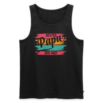 Bester Papa Der Welt - Männer Premium Bio Tank Top - Schwarz - Vorne - AI Model Male 178 light (178cm)