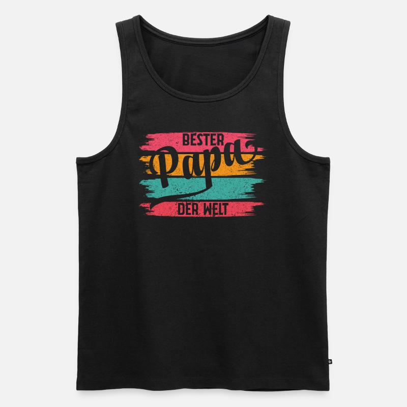 Bester Papa Der Welt - Männer Premium Bio Tank Top - Schwarz