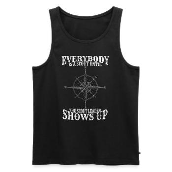 Scouting Group is a Scout Leader Girl Scouts Team - Men's Premium Organic Tank Top - black - Front - AI Model Male 178 light (178cm)