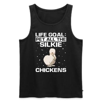 Silkie Chicken Owner Silkie Mom Pet Silkie Lover - Men's Premium Organic Tank Top - black - Front - AI Model Male 178 light (178cm)