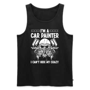 Vehicle Sprayer Cant hide my crazy Car PainterVehi - Men's Premium Organic Tank Top - black - Front - AI Model Male 178 light (178cm)