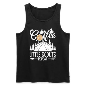 Scouting Coffee People Repeat Girl Scout Leader - Men's Premium Organic Tank Top - black - Front - AI Model Male 178 light (178cm)