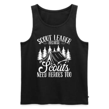 Girl SCout Leader Scouts need Heroes too Scouting - Men's Premium Organic Tank Top - black - Front - AI Model Male 178 light (178cm)