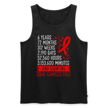 6 Years Oral Cancer Free Ribbon Movement - Männer Premium Bio Tank Top - Schwarz - Vorne - Michal (187cm)