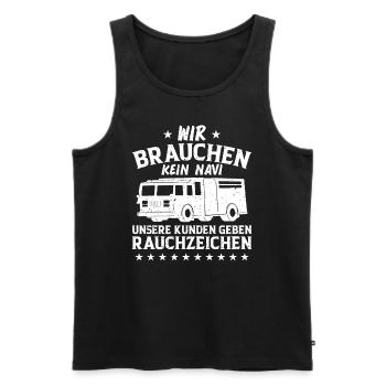 Wir Brauchen Kein Navi - Männer Premium Bio Tank Top - Schwarz - Vorne - AI Model Male 178 light (178cm)
