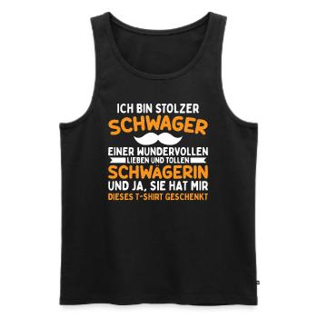 Stolzer Schwager - Männer Premium Bio Tank Top - Schwarz - Vorne - AI Model Male 178 light (178cm)