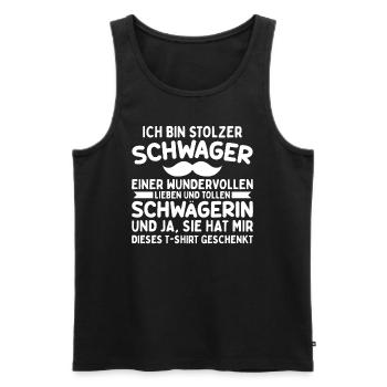 Stolzer Schwager - Männer Premium Bio Tank Top - Schwarz - Vorne - AI Model Male 178 light (178cm)