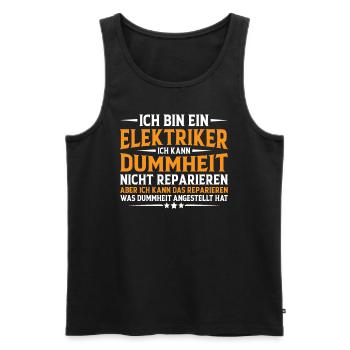 Elektriker Humor Lustiger Spruch Geschenkidee Spaß - Männer Premium Bio Tank Top - Schwarz - Vorne - Michal (187cm)