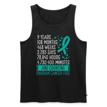 9 Years Ovarian Cancer Free Ribbon Movement - Männer Premium Bio Tank Top - Schwarz - Vorne - AI Model Male 178 light (178cm)