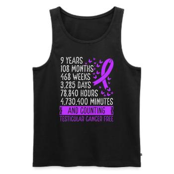 9 ans de mouvement de ruban sans cancer du testicule - Débardeur bio Premium Homme - noir - Devant - Michal (187cm)