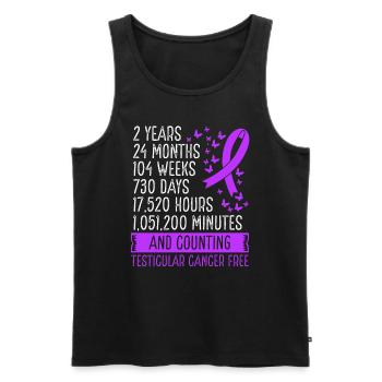 2 ans de mouvement du ruban sans cancer du testicule - Débardeur bio Premium Homme - noir - Devant - Michal (187cm)