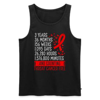 3 Years Throat Cancer Free Ribbon Movement - Männer Premium Bio Tank Top - Schwarz - Vorne - AI Model Male 178 light (178cm)