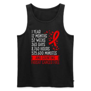 1 Year Throat Cancer Free Ribbon Movement - Männer Premium Bio Tank Top - Schwarz - Vorne - AI Model Male 178 light (178cm)