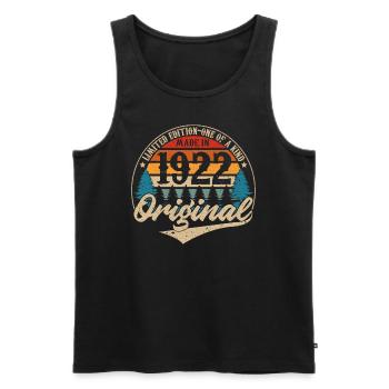Vintage Geburtstag Geschenkidee Original 1922 - Männer Premium Bio Tank Top - Schwarz - Vorne - Michal (187cm)