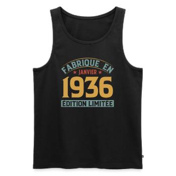 Fabriqué En Janvier 1936 Édition Limitée - Débardeur bio Premium Homme - noir - Devant - Michal (187cm)