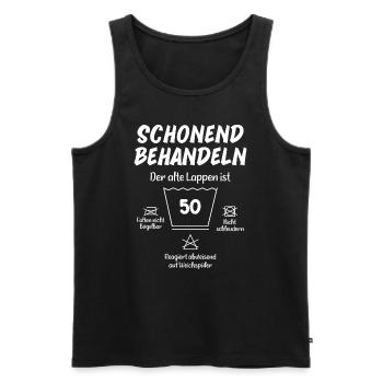 50 Years Gentle Treatment Old Sack 50th Birthday - Männer Premium Bio Tank Top - Schwarz - Vorne - Michal (187cm)