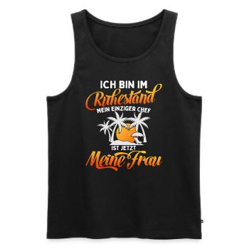 Ich Bin Pensioniert Mein Chef Ist Meine Frau - Männer Premium Bio Tank Top - Schwarz - Vorne - AI Model Male 178 light (178cm)