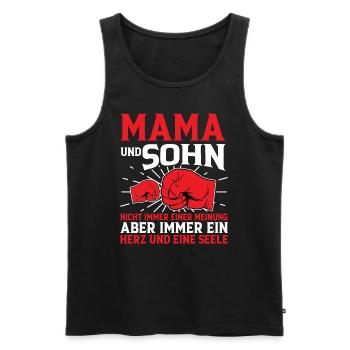 Mama Und Sohn - Männer Premium Bio Tank Top - Schwarz - Vorne - Michal (187cm)