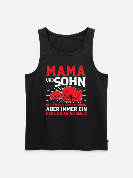 Mama Und Sohn - Männer Premium Bio Tank Top - Schwarz