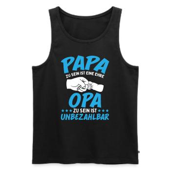 Papa Zu Sein Ist Eine Ehre Opa Zu Sein Unbezahlbar - Männer Premium Bio Tank Top - Schwarz - Vorne - Michal (187cm)