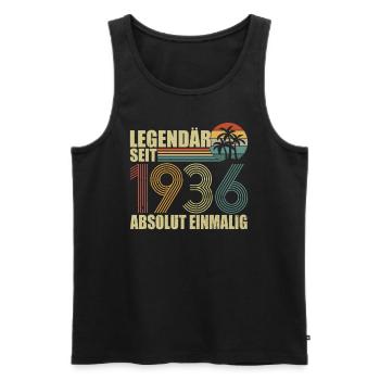 Legendär Seit 1936 Absolut Einmalig - Männer Premium Bio Tank Top - Schwarz - Vorne - AI Model Male 178 light (178cm)
