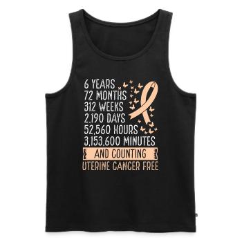 6 Years Uterine Cancer Free Ribbon Movement - Men's Premium Organic Tank Top - black - Front - Michal (187cm)