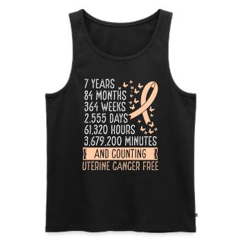 7 Years Uterine Cancer Free Ribbon Movement - Men's Premium Organic Tank Top - black - Front - Michal (187cm)