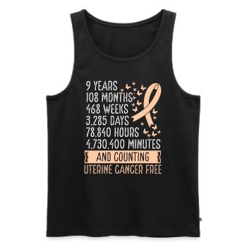 9 Years Uterine Cancer Free Ribbon Movement - Men's Premium Organic Tank Top - black - Front - Michal (187cm)