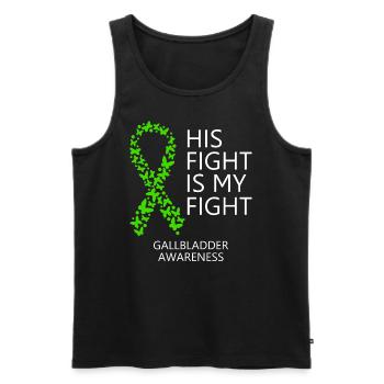 Gallbladder Ribbon Month His Fight is my Fight - Männer Premium Bio Tank Top - Schwarz - Vorne - AI Model Male 178 light (178cm)