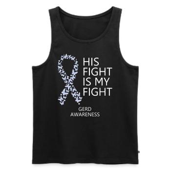 Gerd Ribbon Mois Son combat est mon combat - Débardeur bio Premium Homme - noir - Devant - Michal (187cm)